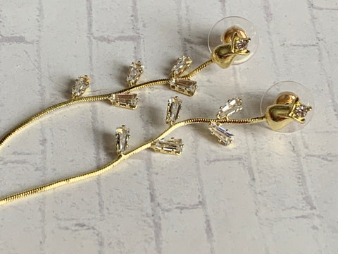 Boucles d’oreilles ton or chic rhinestone rose Comme un ange