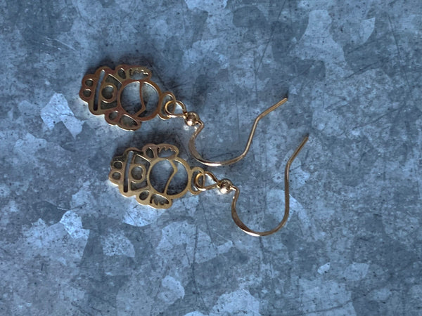 Boucles d’oreilles breloque ange or en stainless Comme un ange