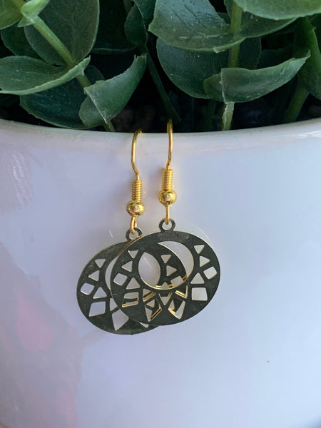 Boucles d’oreilles breloque médaillon or Comme un ange