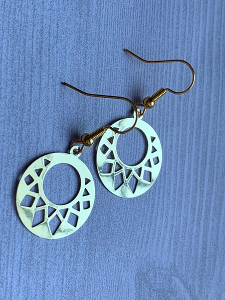 Boucles d’oreilles breloque médaillon or Comme un ange
