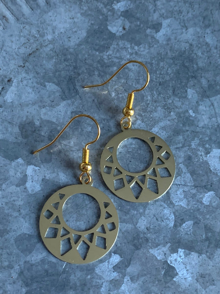 Boucles d’oreilles breloque médaillon or Comme un ange