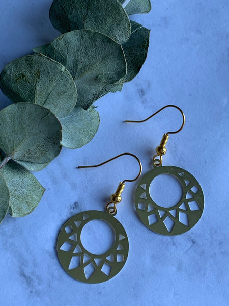 Boucles d’oreilles breloque médaillon or Comme un ange