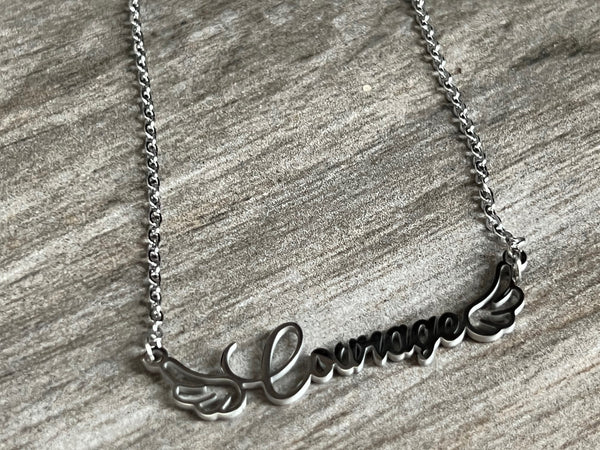 Collier ailes ange motivation courage Comme un ange