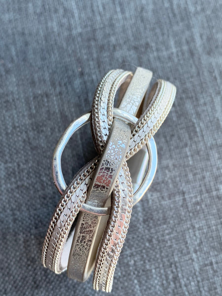 Bracelet cuir gris cercle géométrique Comme un ange