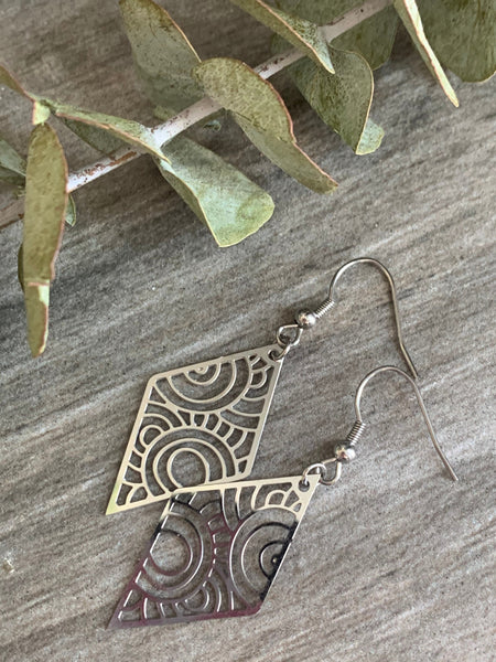 Boucles d’oreilles losange stainless Comme un ange