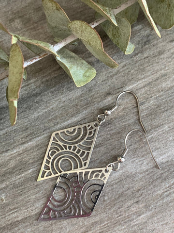Boucles d’oreilles losange stainless Comme un ange