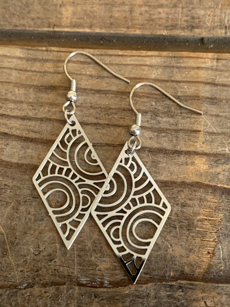 Boucles d’oreilles losange stainless Comme un ange