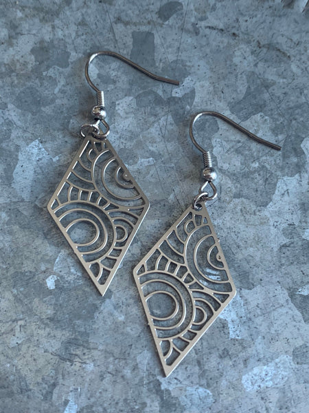 Boucles d’oreilles losange stainless Comme un ange