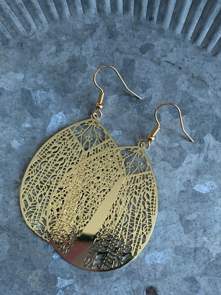 Boucles d’oreilles feuille ton or Comme un ange