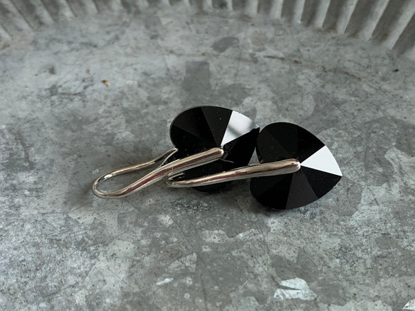 Boucles d’oreilles coeur noir Crystal Comme un ange