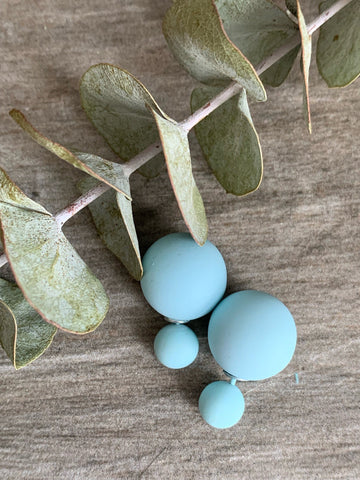 Boucles oreilles double turquoise Comme un ange