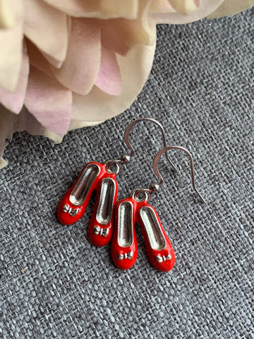 Boucles oreilles chaussons ballet rouges Comme un ange