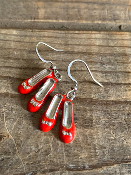 Boucles oreilles chaussons ballet rouges Comme un ange