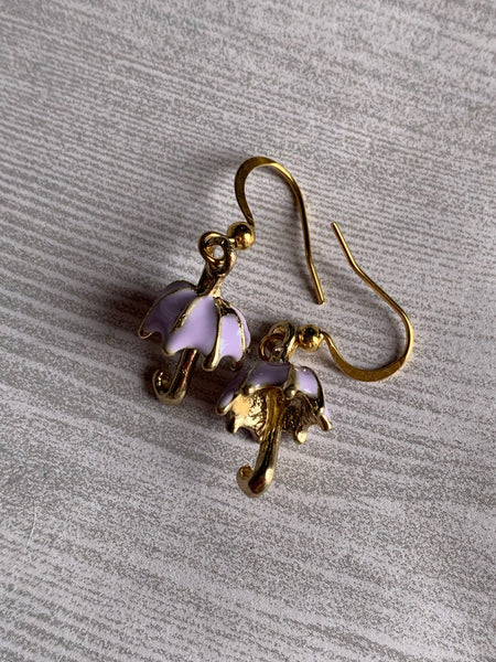 Boucles oreilles parapluie mauve Comme un ange