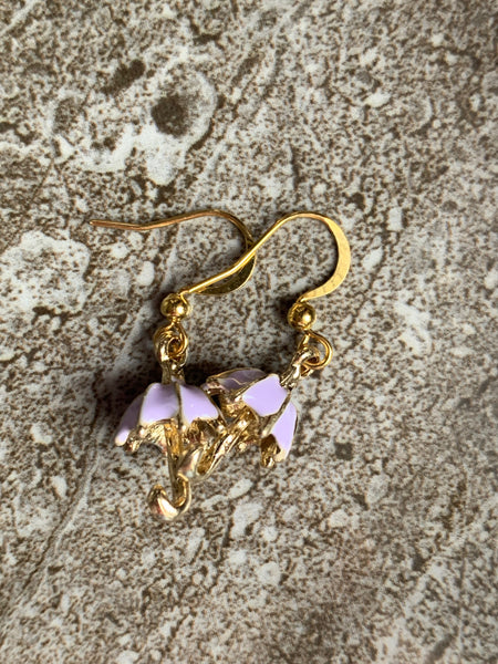 Boucles oreilles parapluie mauve Comme un ange