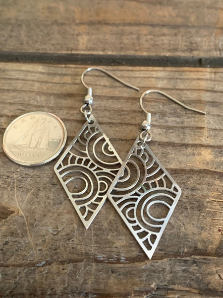 Boucles d’oreilles losange stainless Comme un ange