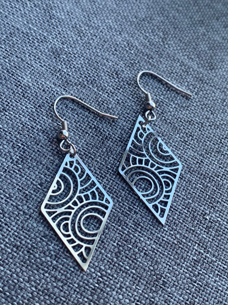 Boucles d’oreilles losange stainless Comme un ange