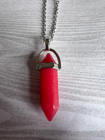 Collier pendule rouge bijoux divinatoires mystiques Comme un ange
