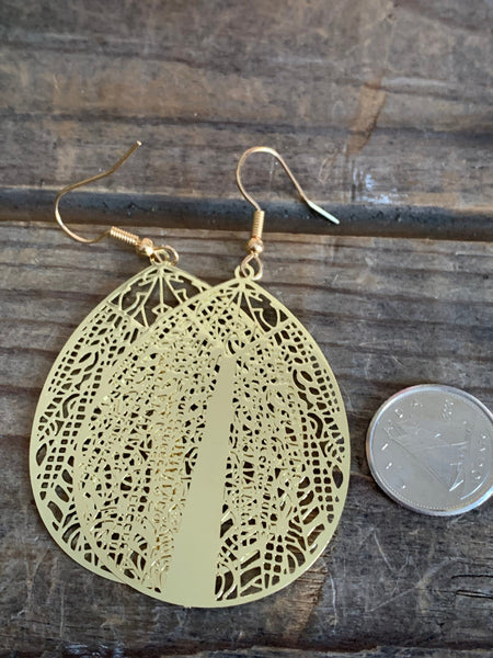 Boucles d’oreilles feuille ton or Comme un ange