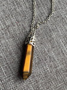 Collier pendule œil de tigre Comme un ange