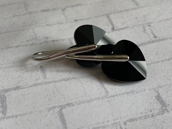 Boucles d’oreilles coeur noir Crystal Comme un ange