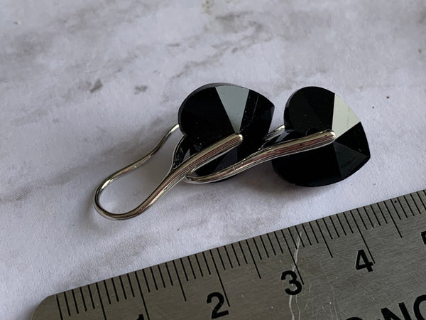 Boucles d’oreilles coeur noir Crystal Comme un ange