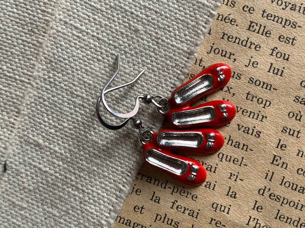 Boucles oreilles chaussons ballet rouges Comme un ange