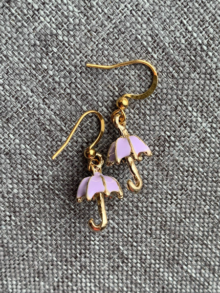 Boucles oreilles parapluie mauve Comme un ange