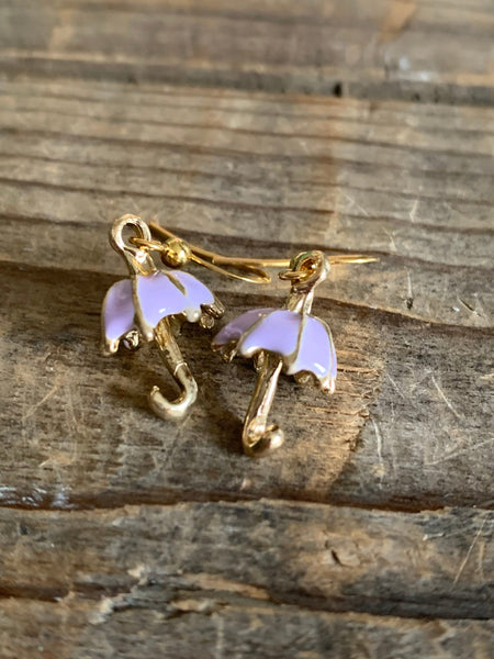 Boucles oreilles parapluie mauve Comme un ange