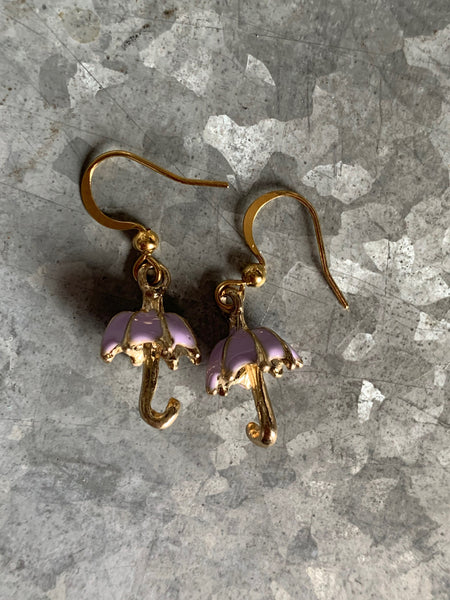 Boucles oreilles parapluie mauve Comme un ange