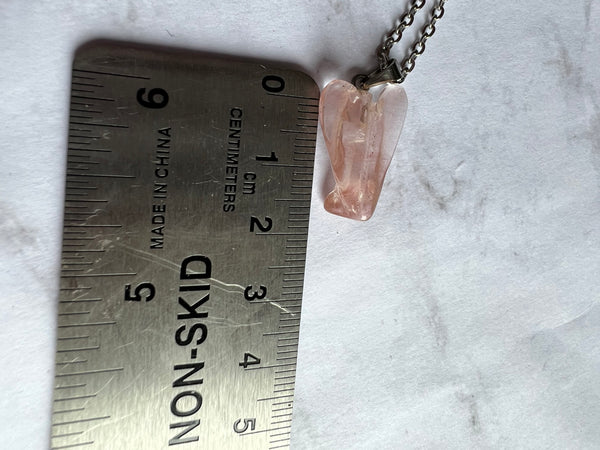 Collier ange quartz cherry rose Comme un ange