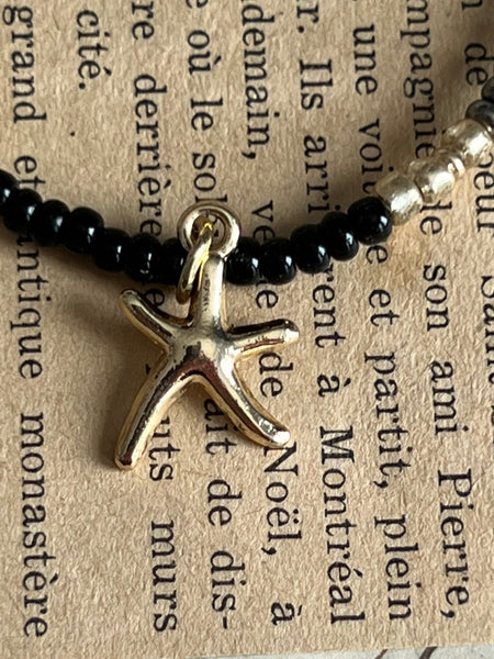 Collier petites billes étoile dorée Comme un ange