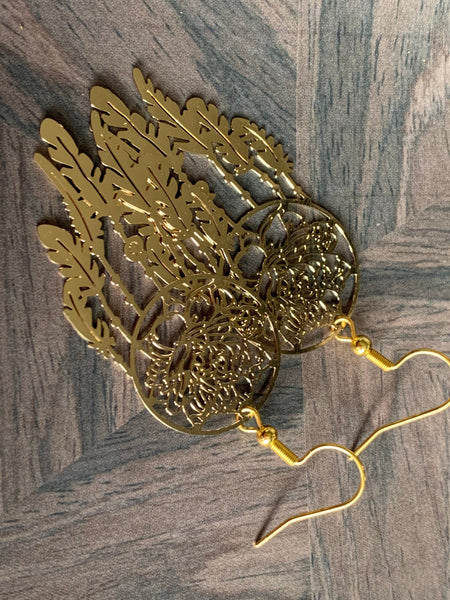 Boucles d’oreilles breloque capteur de rêve alliage de métaux or Comme un ange