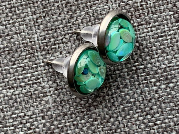 Cabochon légèreté petite sirène couleur vert turquoise Comme un ange