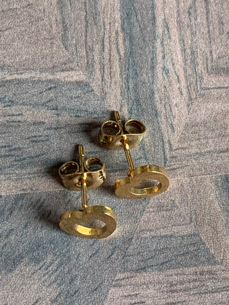 Stud stainless ton or coeur cabochon ton or Comme un ange