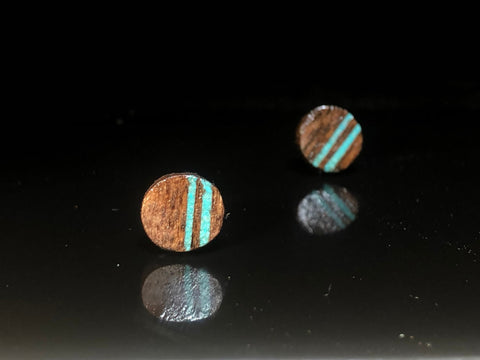 Turquoise boucles d oreilles,Stud Earrings, Wood Earrings, Stud Earrings, Wood Stud Earrings, Men’s Earrings, Earring for men, - Comme un ange