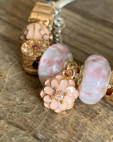 Bracelet perles délicates roses Comme un ange