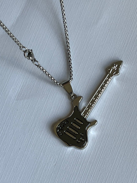 Collier masculin musical guitare Comme un ange