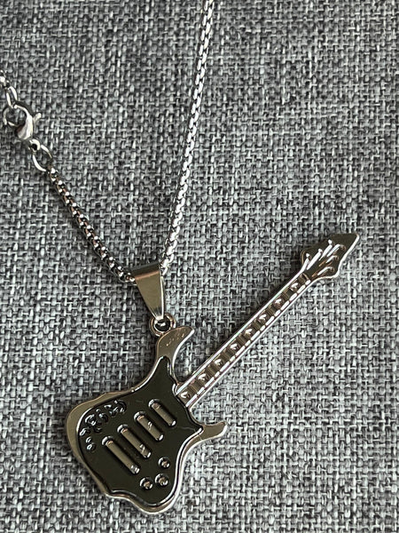 Collier masculin musical guitare Comme un ange