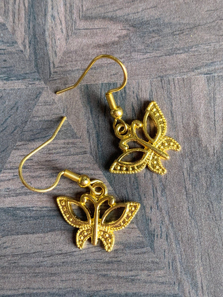 Boucles oreilles papillon or Comme un ange