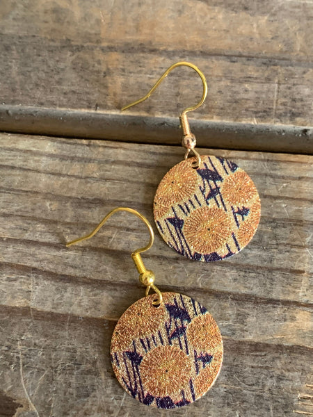 Boucles oreilles imprimés dandelion fleur pissenlit Comme un ange