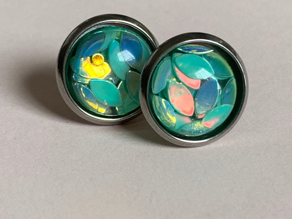 Cabochon légèreté petite sirène couleur vert turquoise Comme un ange
