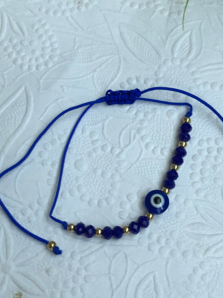 Bracelet perle evil eye bijoux grec protection bracelet ajustable corde bleue Comme un ange