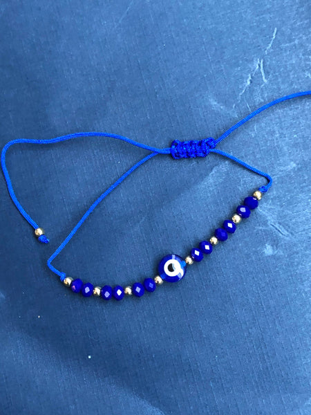 Bracelet perle evil eye bijoux grec protection bracelet ajustable corde bleue Comme un ange