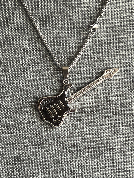 Collier masculin musical guitare Comme un ange