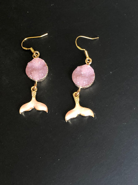 Bijoux style druzy rose queue sirène bijoux mystiques magiques Comme un ange
