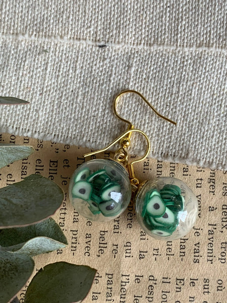 Boucles oreilles boules petits avocats Comme un ange