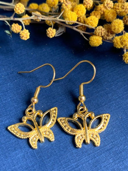 Boucles oreilles papillon or Comme un ange