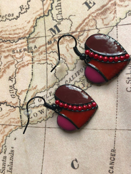 Boucles oreilles coeur rouge Comme un ange