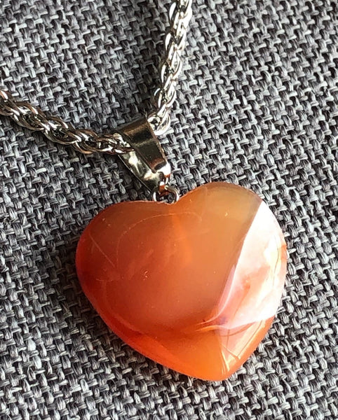 Collier cœur couleur corail Comme un ange